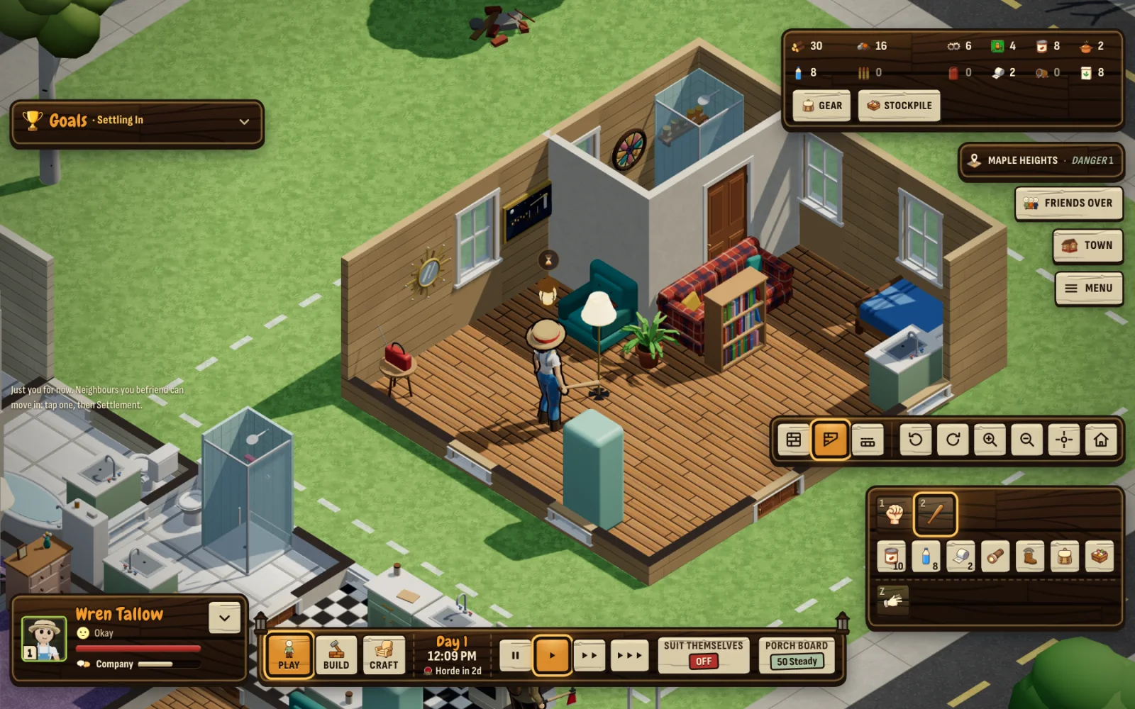 A furnished room at home in Nightporch